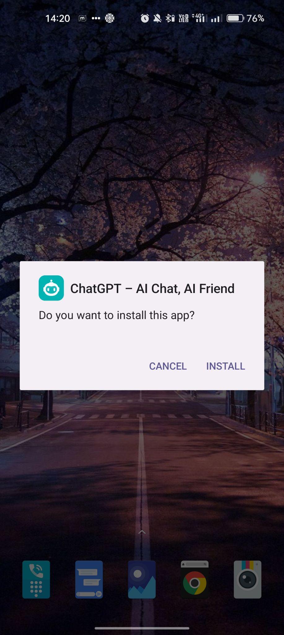 click on install